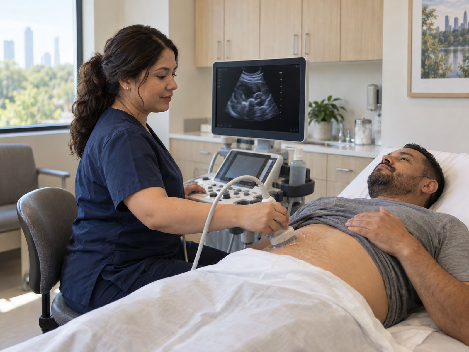 An ultrasound examination