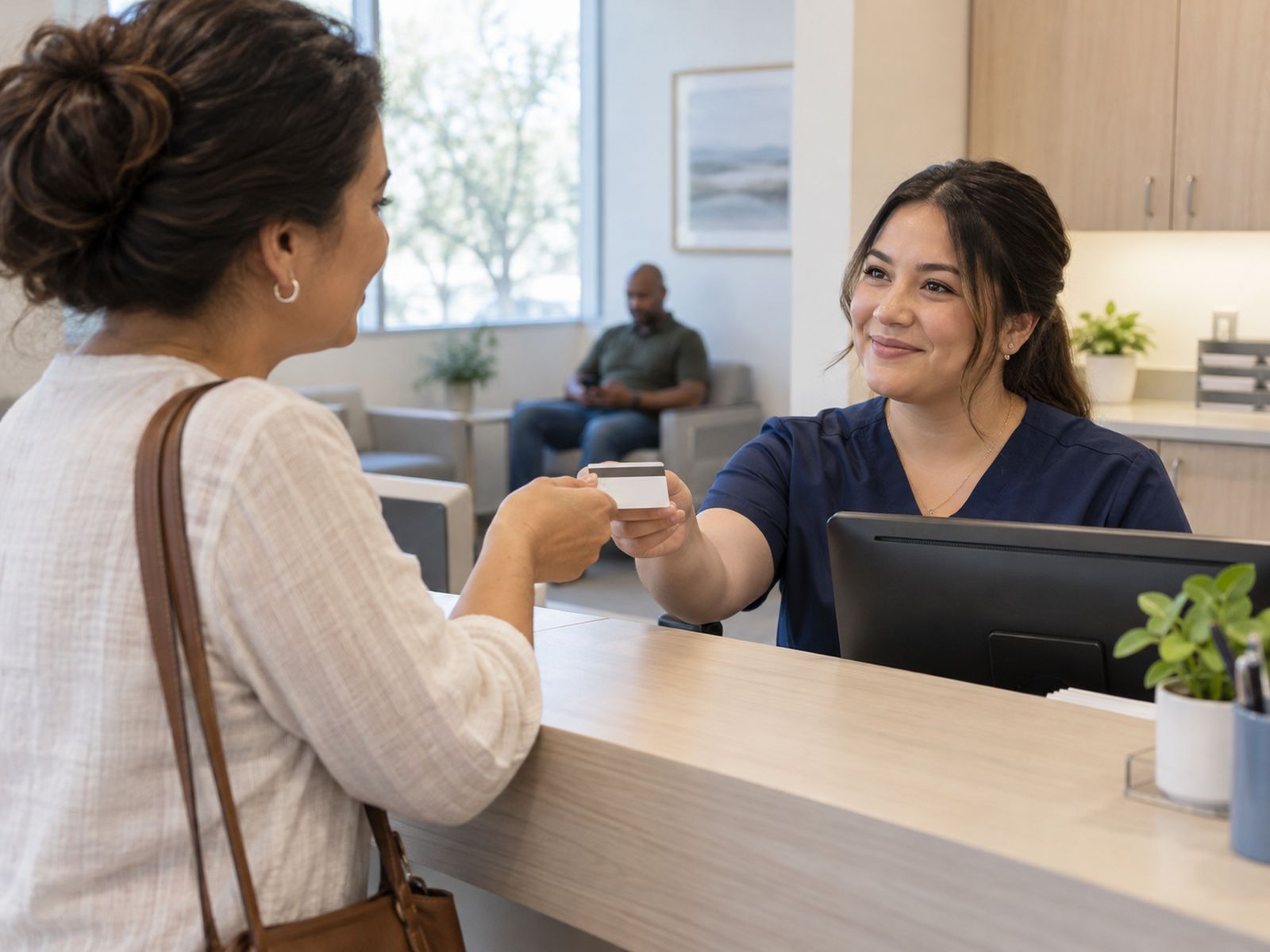 Checking in at the front desk