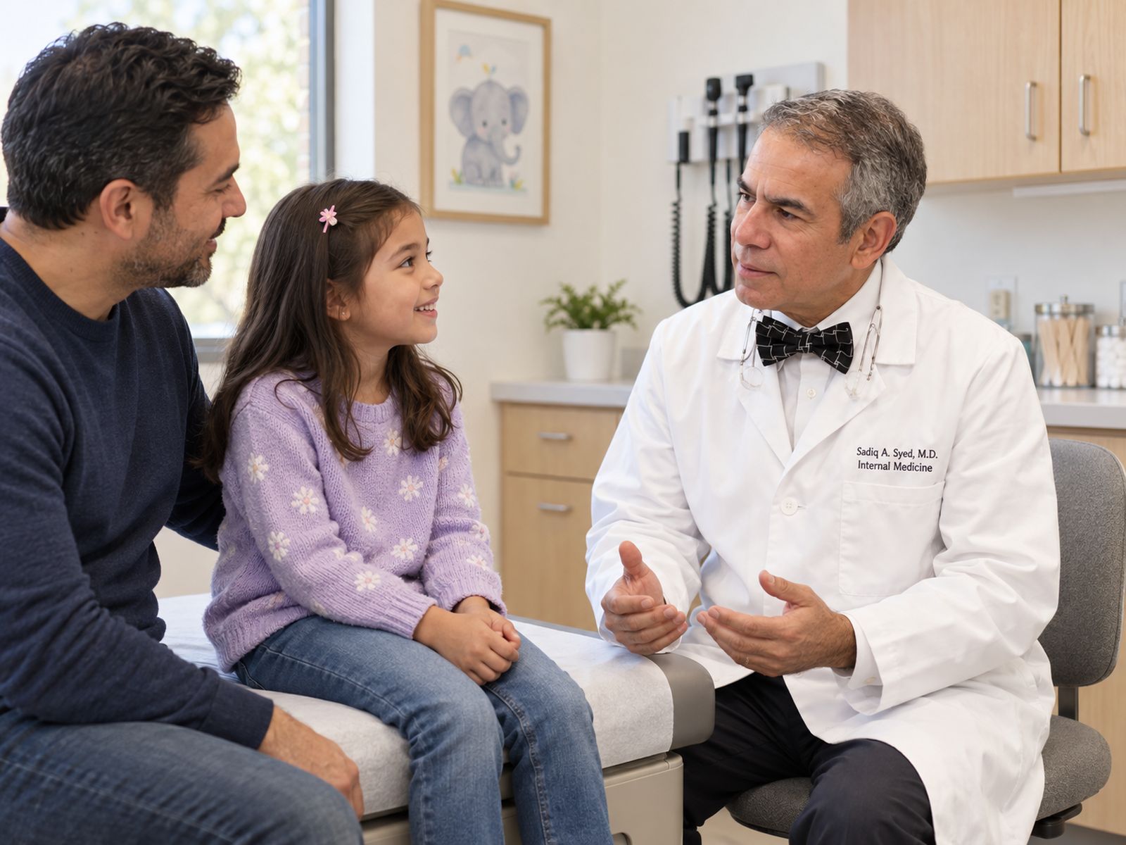 A child at a checkup