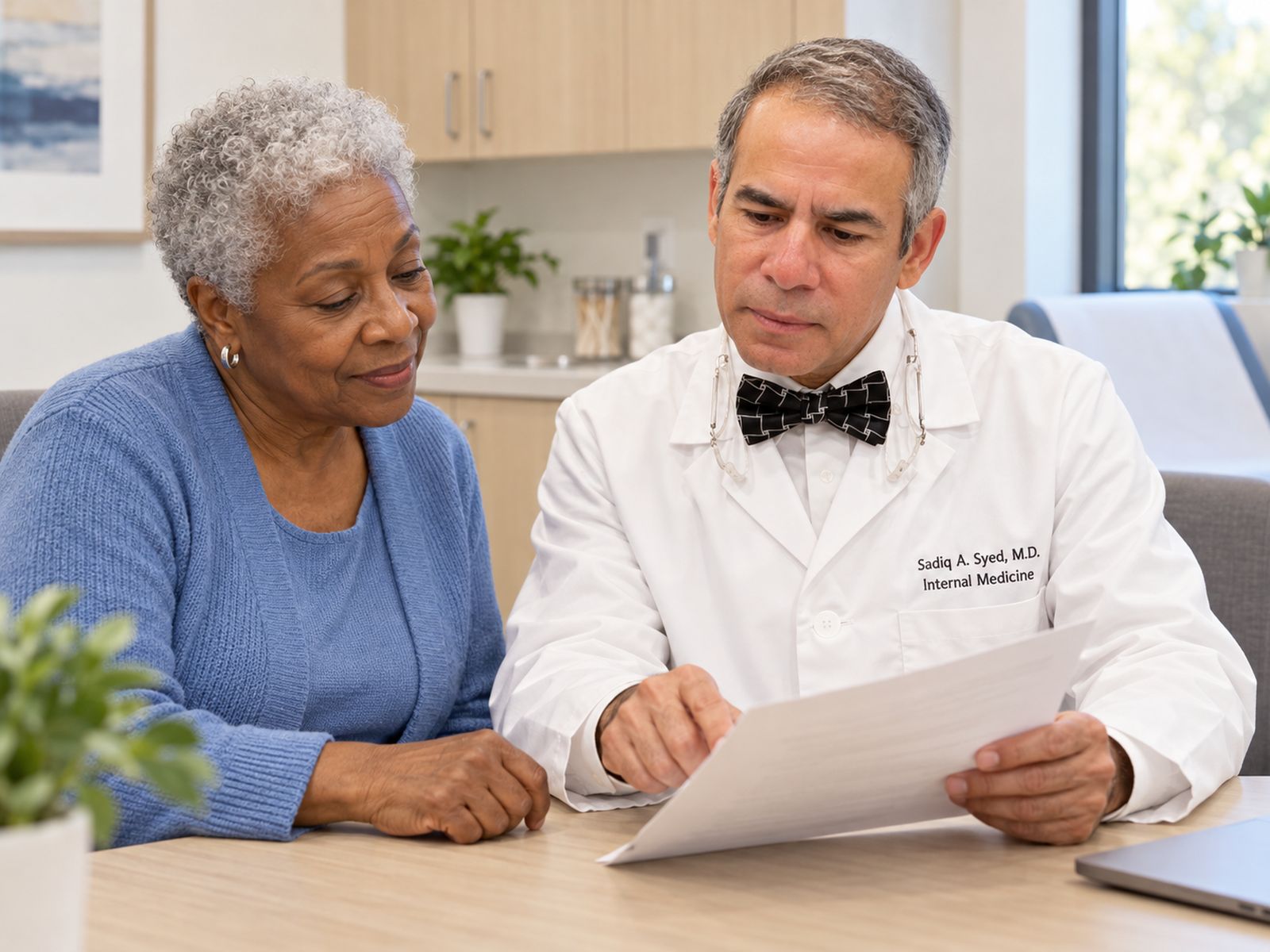 An older patient with a clinician